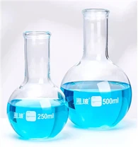 Plattbottnad kolv - Labware Rundbottnad kolv Laboratoriekolv Laboratorieglasvaror Borosilikat